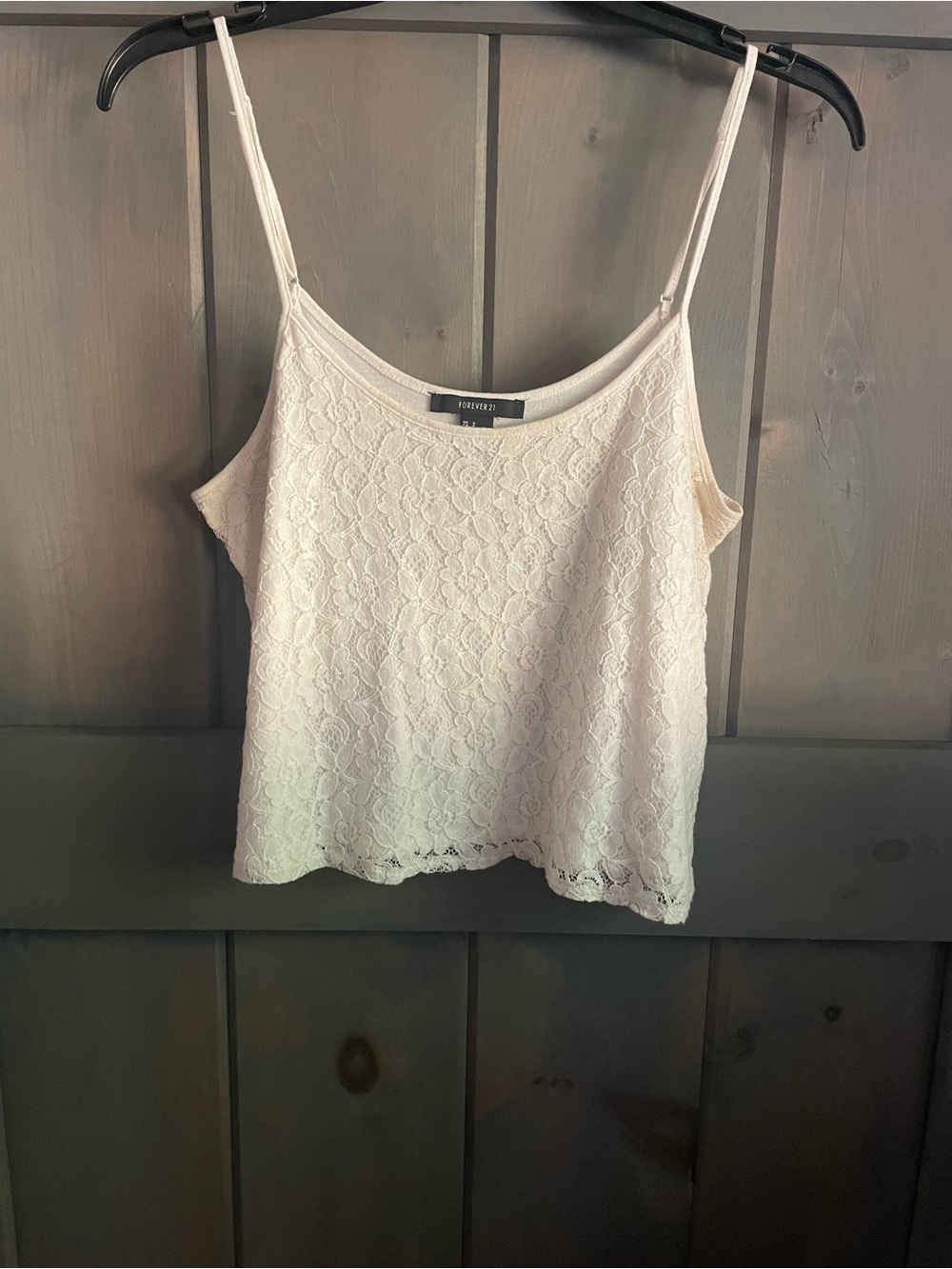 Forever 21 Cream Lace Spaghetti Strap Cami